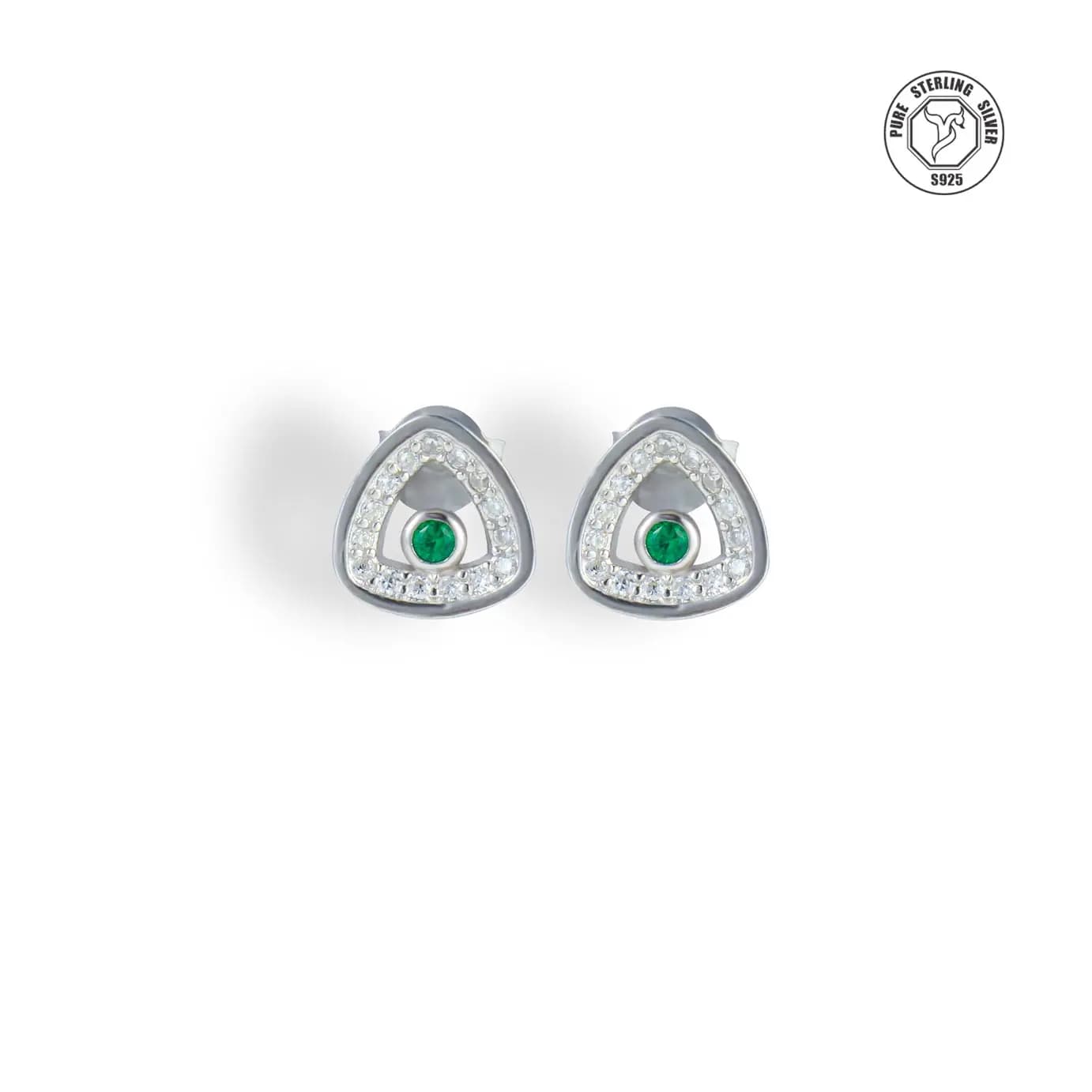  Emerald Prism Silver Studs