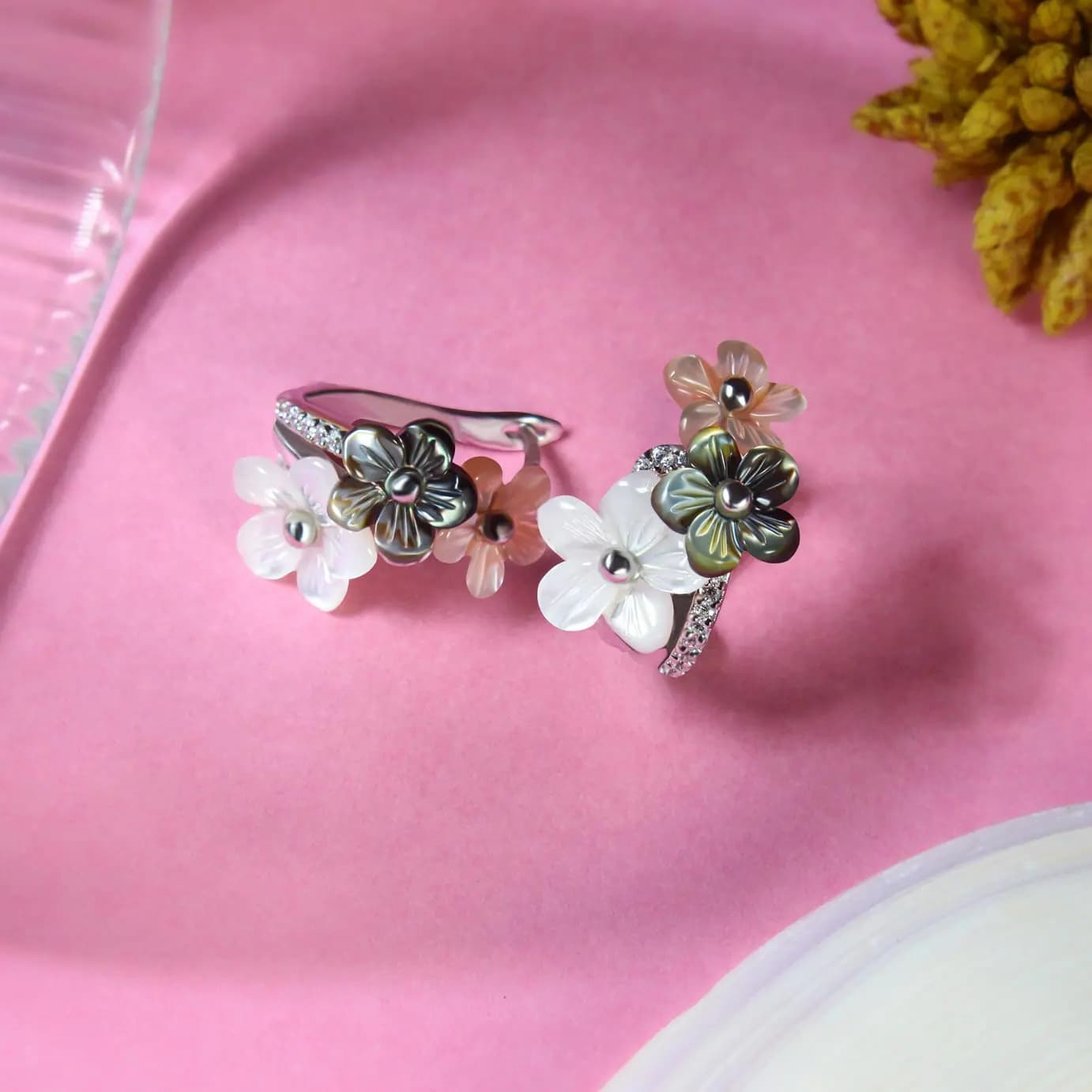 Blossom Bouquet Silver Floral Studs