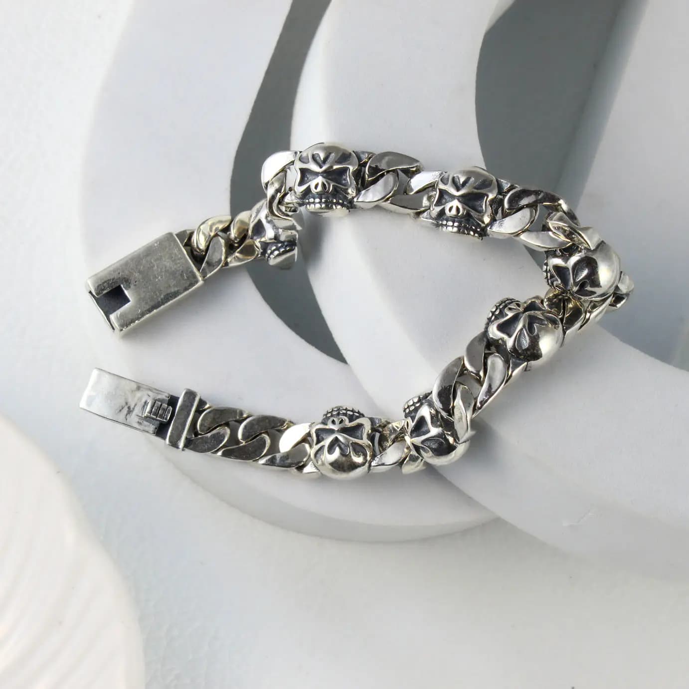 Skull King Heavy Silver Gold Bracelet Skull King Heavy Silver Gold Bracelet
